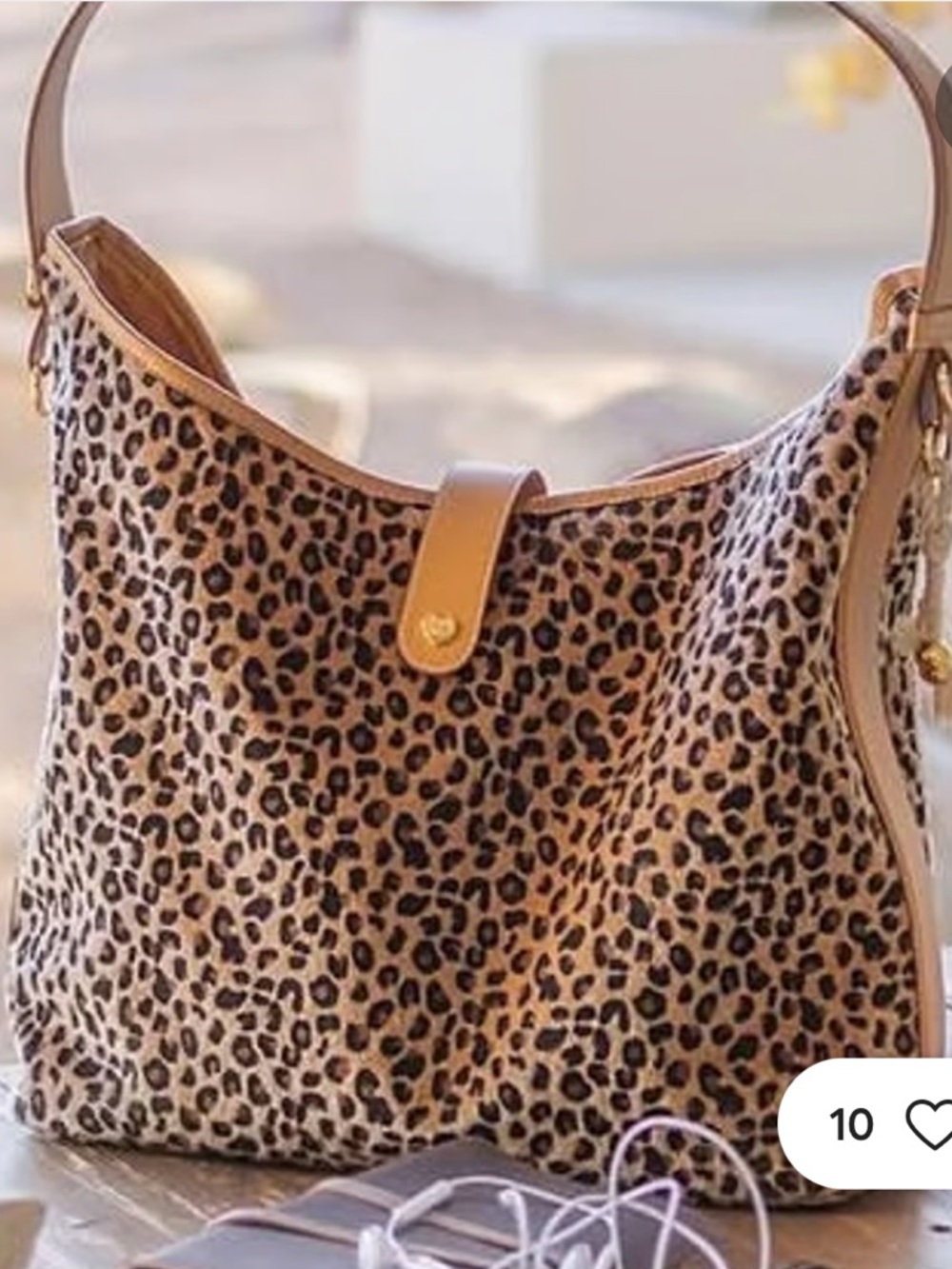 Stoney Clover Lane Leopard Print Slouchy Shoulder Bag - Picture 2 of 13